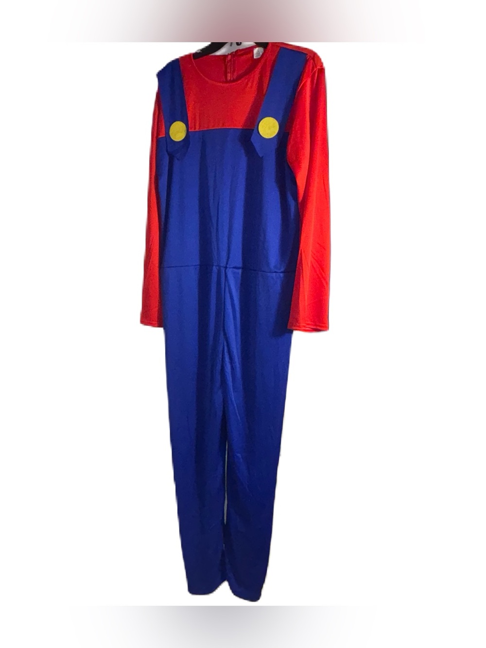 Adult Mario Plumber Cosplay Halloween Costume Jumpsuit Gloves Hat Mustache Set L
